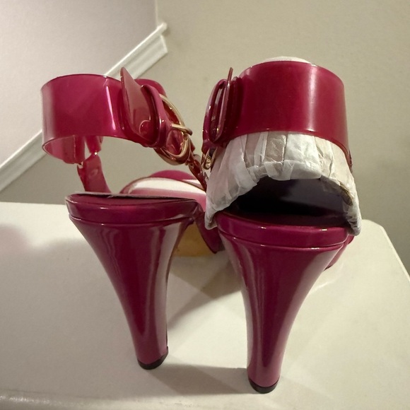 Karl Lagerfeld Paris Orchid Cieone Clear Vinyl Dress Heel Sandals Size 8.5 - Picture 6 of 12